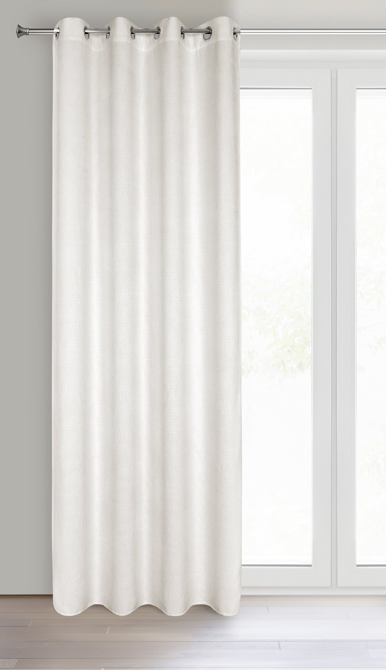 Einfarbiger ALETA-Vorhang aus Chenille,(2er set), 135x250 cm, Ösen/Kreise