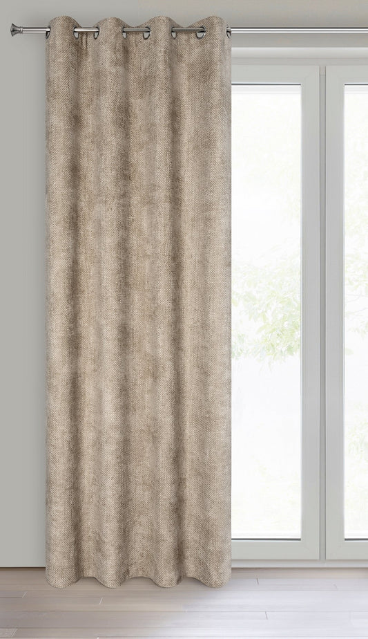 Einfarbiger ALETA-Vorhang aus Chenille,(2er Set), 135 x 250 cm , Ösen/Kreise