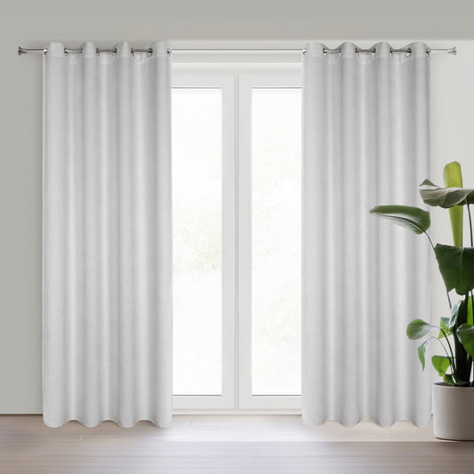 Einfarbiger ALETA- Vorhang aus Chenille , (2er Set), 135x250 cm, Ösen/Kreise