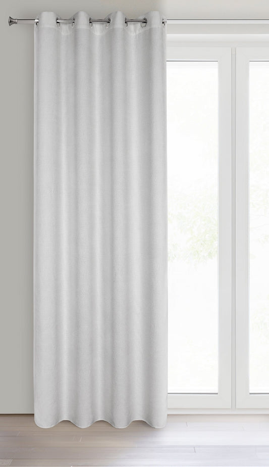 Einfarbiger ALETA- Vorhang aus Chenille , (2er Set), 135x250 cm, Ösen/Kreise
