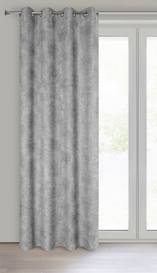 Einfarbiger ALETA-Vorhang aus Chenille, (2er Set), 135x250 cm, Ösen/Kreise