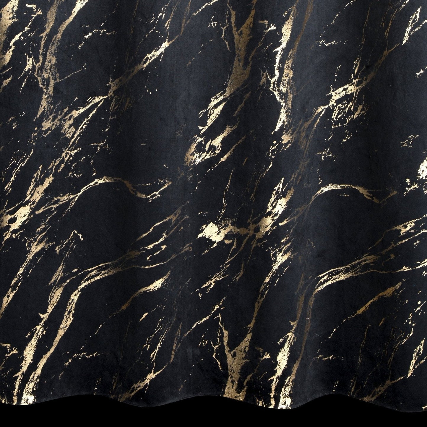 Gardine MOLLY-Vorhang aus Samt mit glänzenden GOLD-Ösen aus Marmor(2er Set), 140x250 cm, schwarz/gold