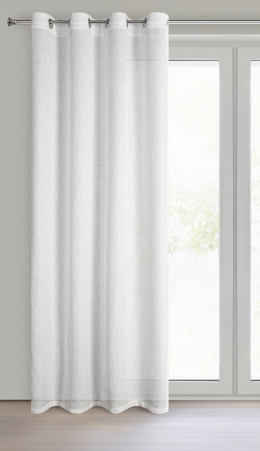 Fertiger ESSI-Vorhang aus Netzgewebe mit Beigabe eines glänzenden Eurofirana-Fadens,(2er Set),140 x 250 cm, Ösen/Räder