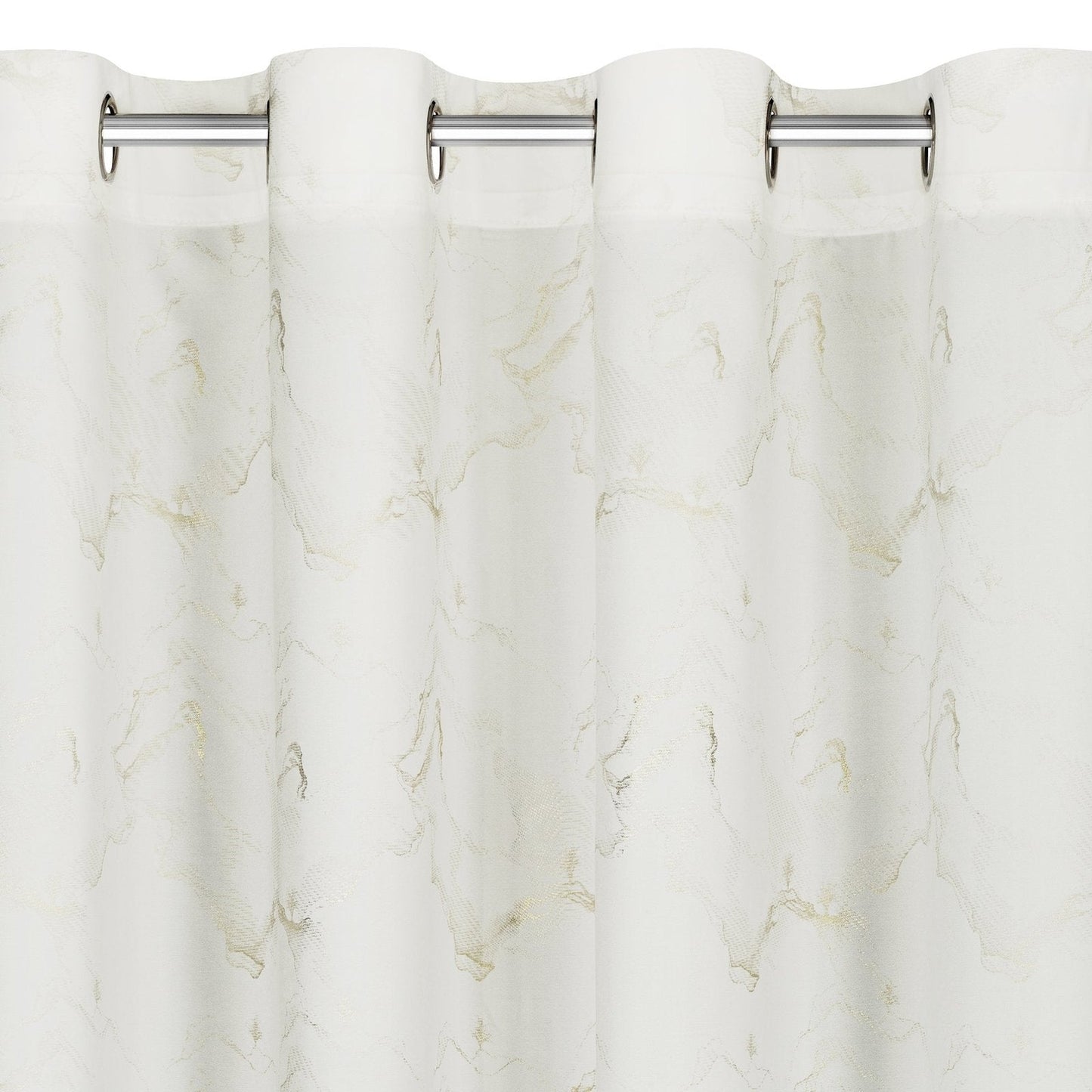 EMILI-Fertigvorhang aus Chiffon, verziert mit einem Marmordruck,(2er Set),140 x 250 cm große Ösen/Kreise