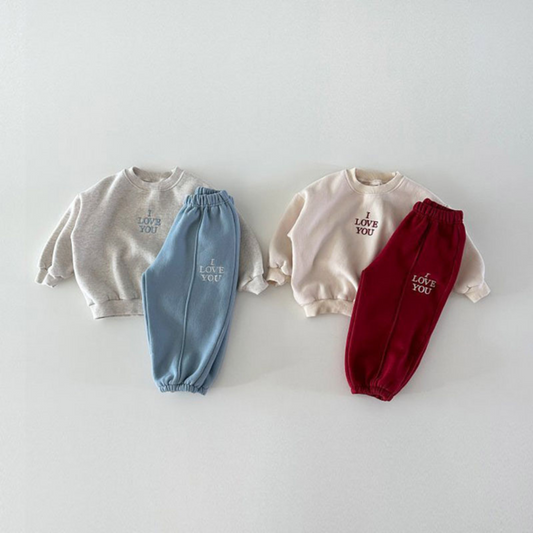 BB Baby-Sweatshirt-Set - Blau und Rot