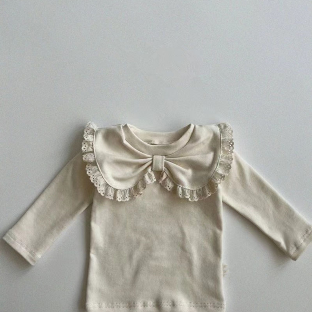 BB Baby-Oberteile mit Schleife - Beige und Braun Floral