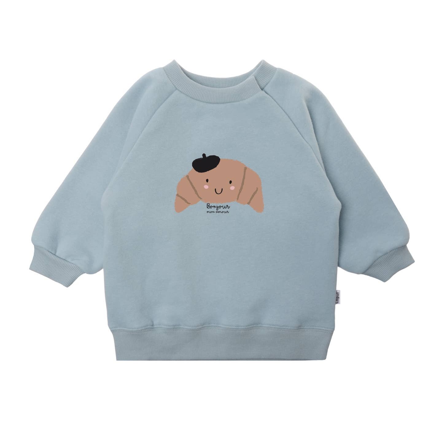 BB Hellblaues Sweatshirt mit Croissant-Aufdruck