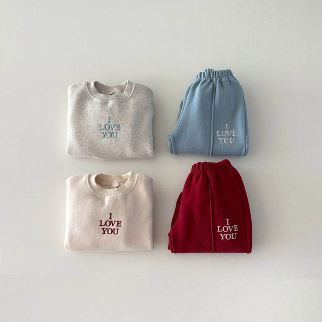 BB Baby-Sweatshirt-Set - Blau und Rot