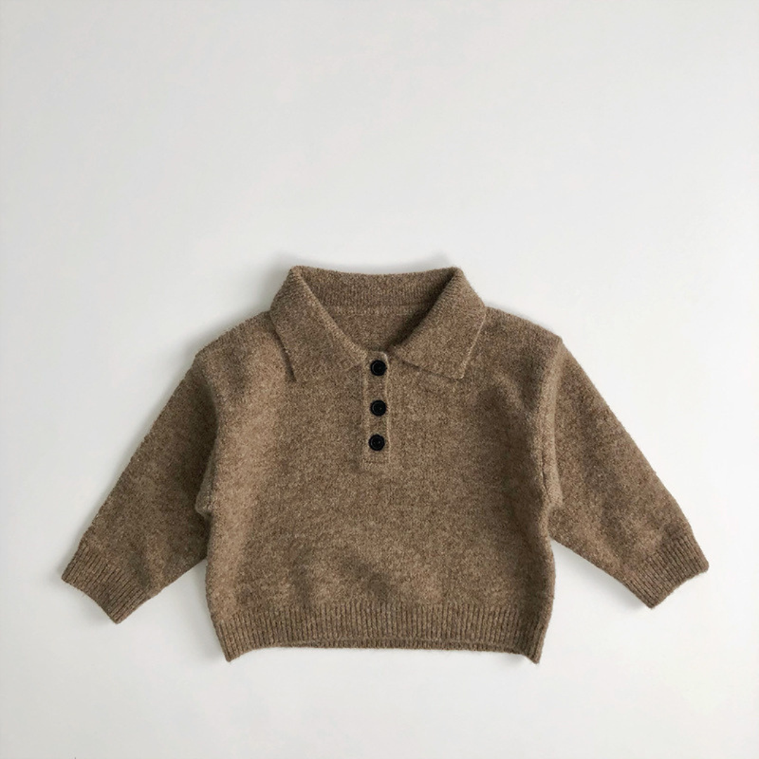 BB Kinder-Wollpullover mit Kragen