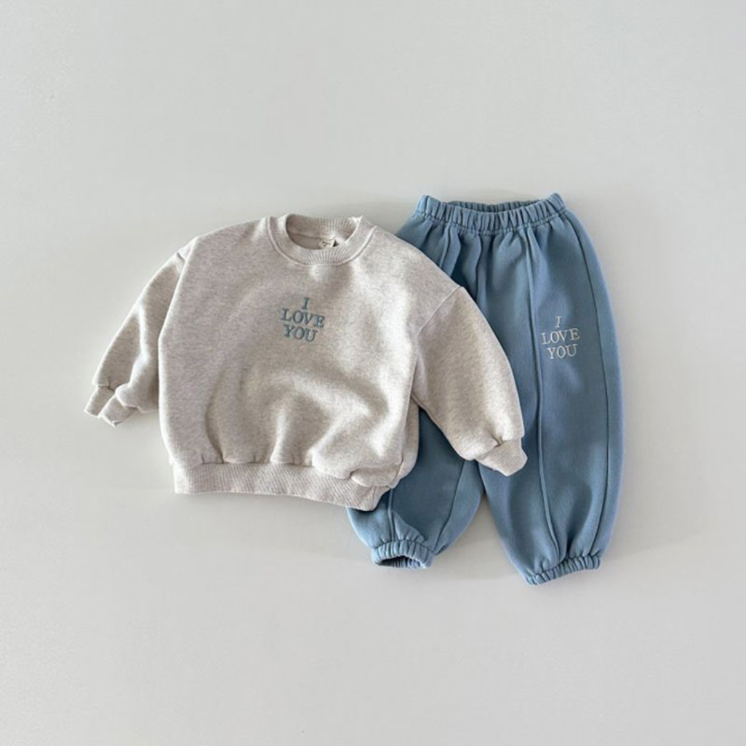 BB Baby-Sweatshirt-Set - Blau und Rot