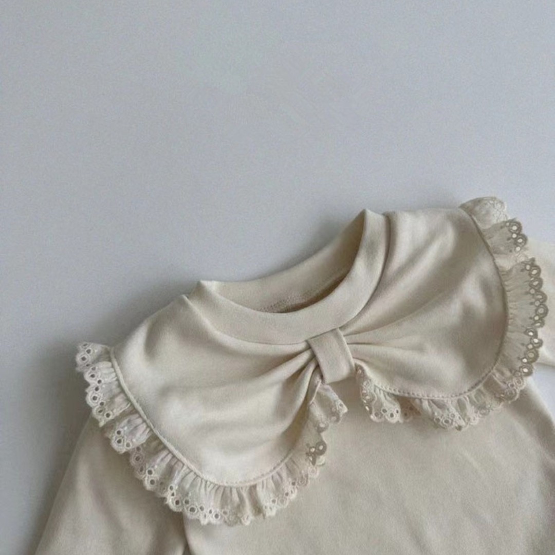 BB Baby-Oberteile mit Schleife - Beige und Braun Floral