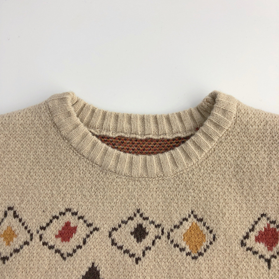 BB Kinderpullover mit geometrischem Muster