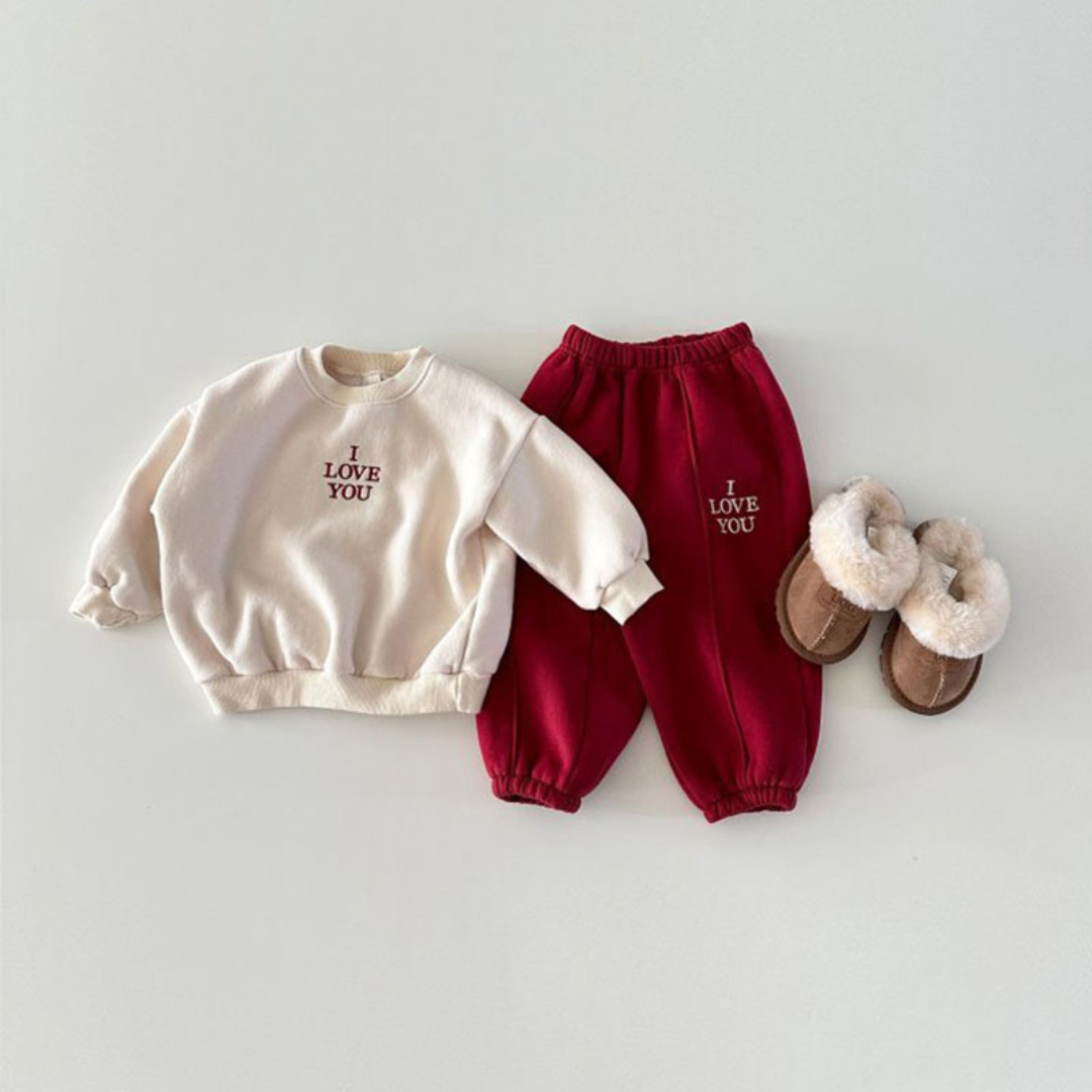 BB Baby-Sweatshirt-Set - Blau und Rot